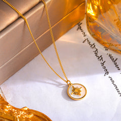 18K Gold-Plated Sunburst Medallion Necklace