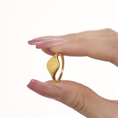 18K Gold-Plated Crescent and Star Ring