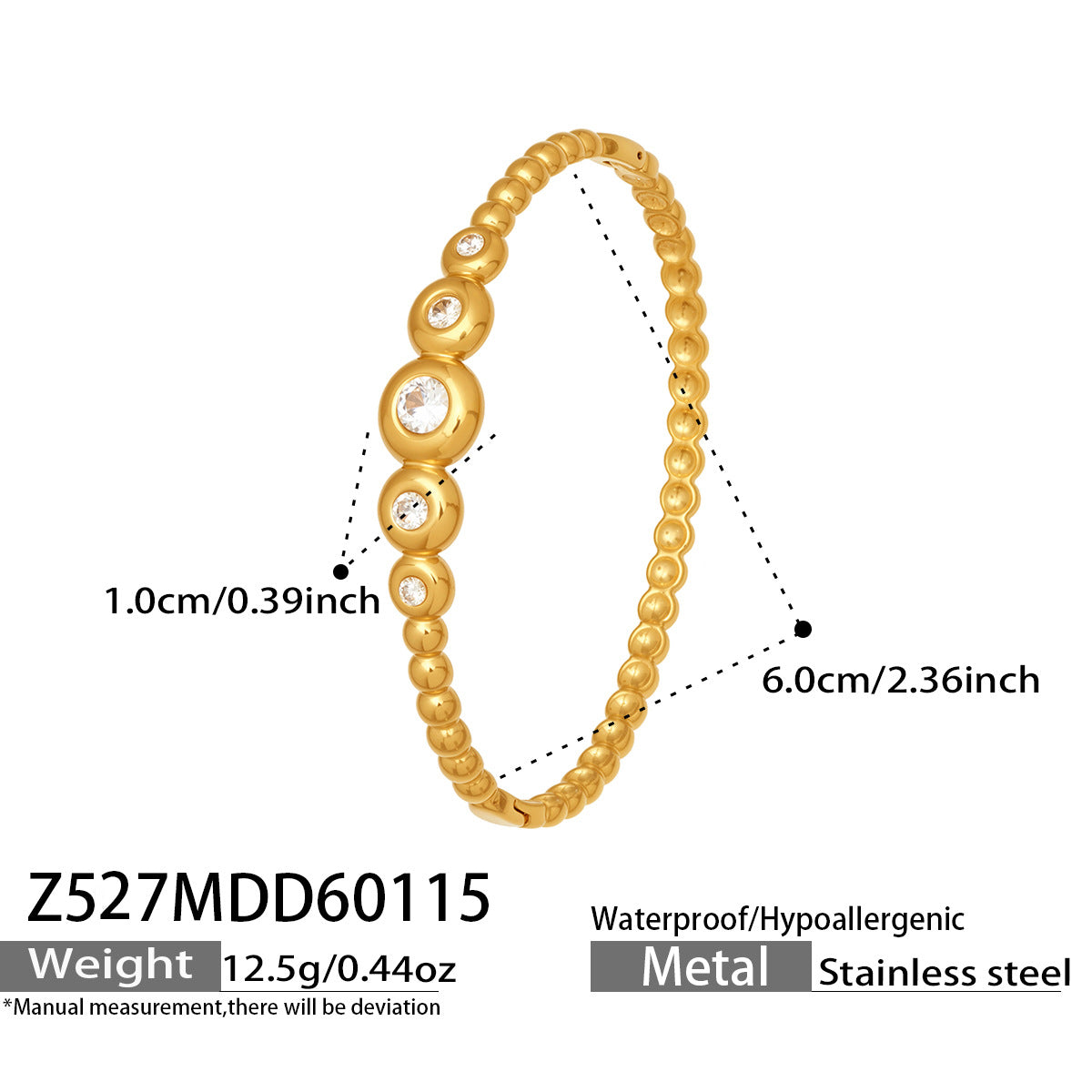 Cubic Zirconia Geometric Clasp Bangle Designs