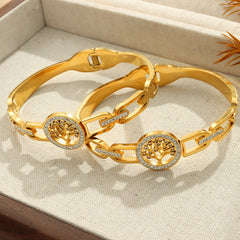 Tree of Life Link Bangle Bracelet