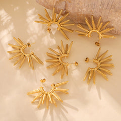 18K Gold-Plated & Silver-Tone Sunburst Earrings