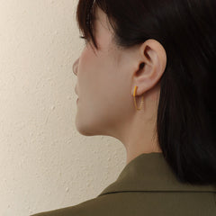 18K Gold-Plated Bar & Chain Drop Earrings