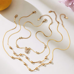 18K Gold-Plated Bow and Heart Necklace or Bracelet