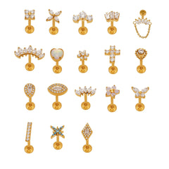 Cubic Zirconia Decorative Lip Stud