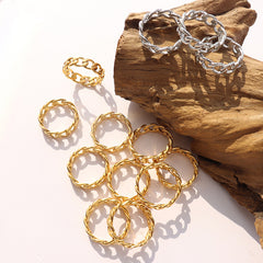 Gold-Tone Open Link Band Ring