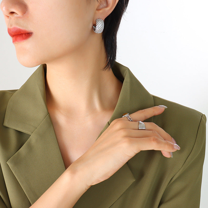 Textured Crosshatch Hoop Earrings