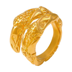 18K Gold-Plated Engraved Texture Open Ring