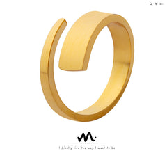 18K Gold-Plated Minimalist Open Band Ring