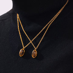 Tiger Eye Geometric Pendant Necklace Designs