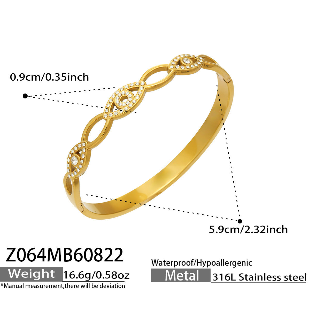 Cubic Zirconia Geometric Detail Bangle Bracelets