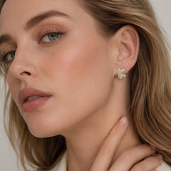18K Gold-Plated Cubic Zirconia Initial Earrings