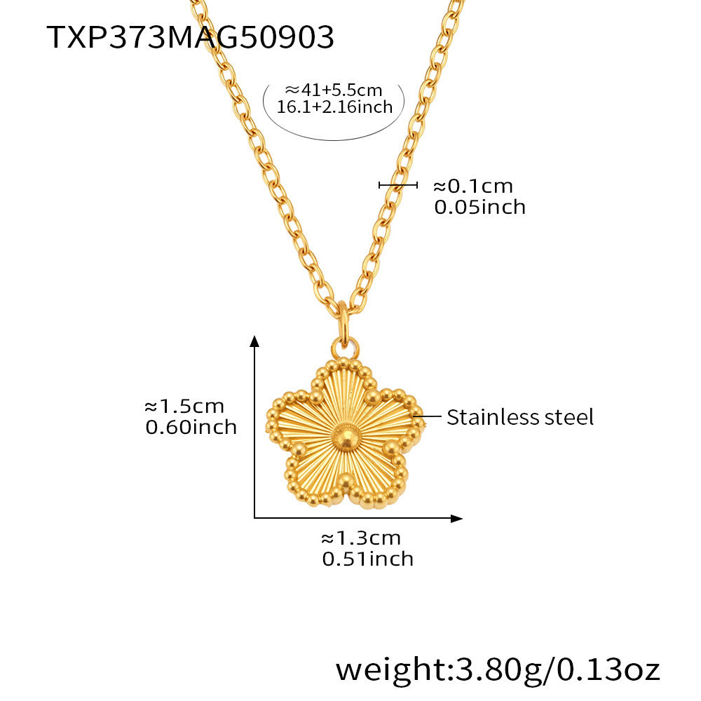 Five-Petal Flower and Shell Accent Jewelry