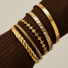 Geometric Cubic Zirconia Bangle Collection