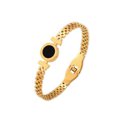 18K Gold-Plated Round Inlay Bracelet