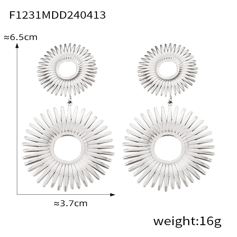 Sculptural Flower or Geometric Drop Earrings
