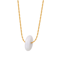 Natural Stone Round Pendant Necklace