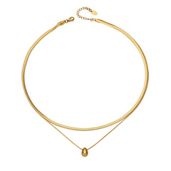 Layered Teardrop Pendant Necklace