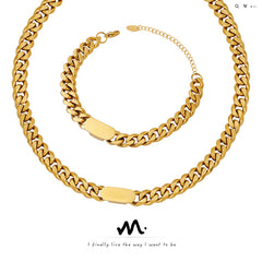 Bold Curb Chain Necklace & Bracelet