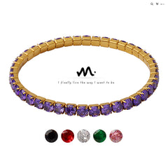 18K Gold-Plated Cubic Zirconia Stretch Bracelet