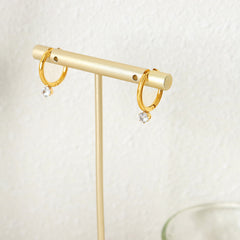 Cubic Zirconia Accent Hoop Earrings
