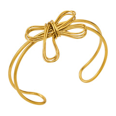 Gold-Tone Sculptural Bow Open Cuff