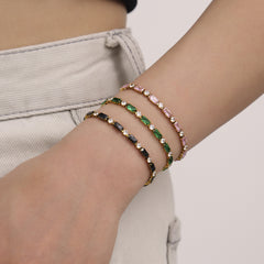 18K Gold-Plated Color Cubic Zirconia Tennis Bracelet
