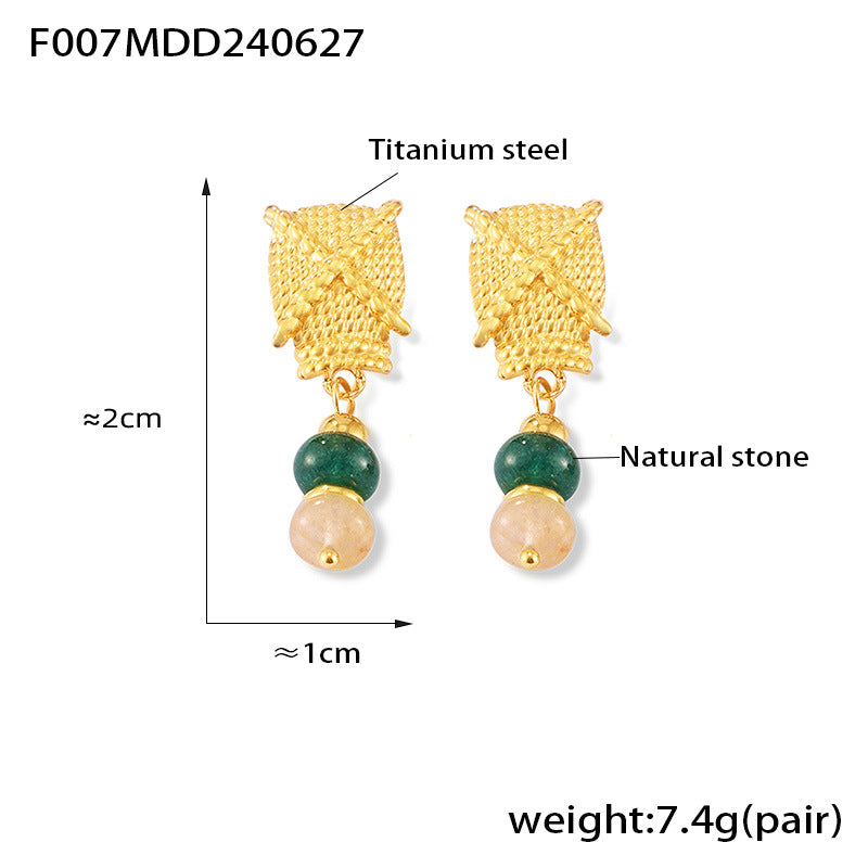 Natural Stone Bead Drop Earring Designs