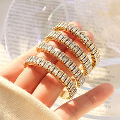 18K Gold-Plated Cubic Zirconia Hoop Earrings