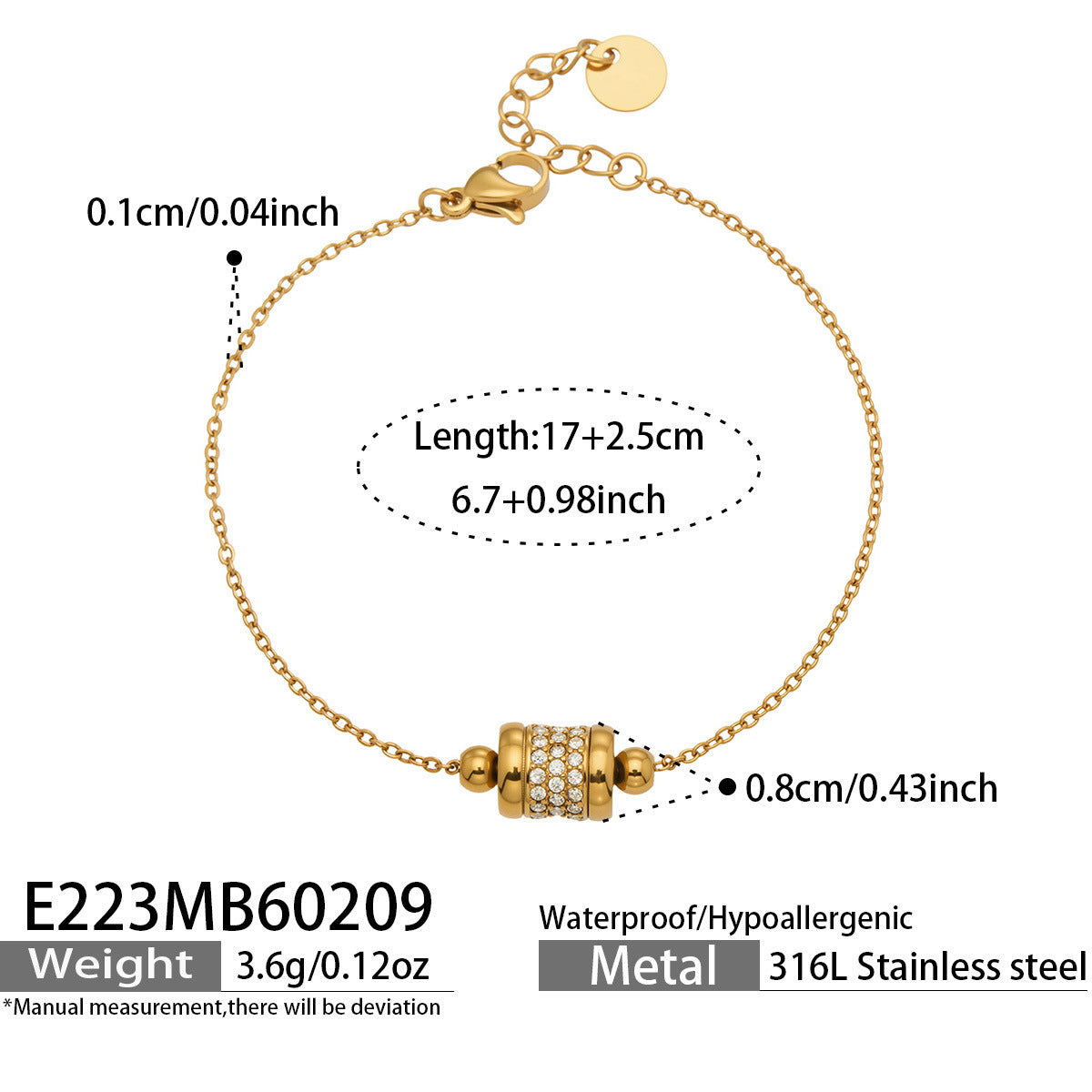 Bead & Cubic Zirconia Charm Bracelets