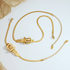 Buckle Snake Chain Necklace & Bracelet