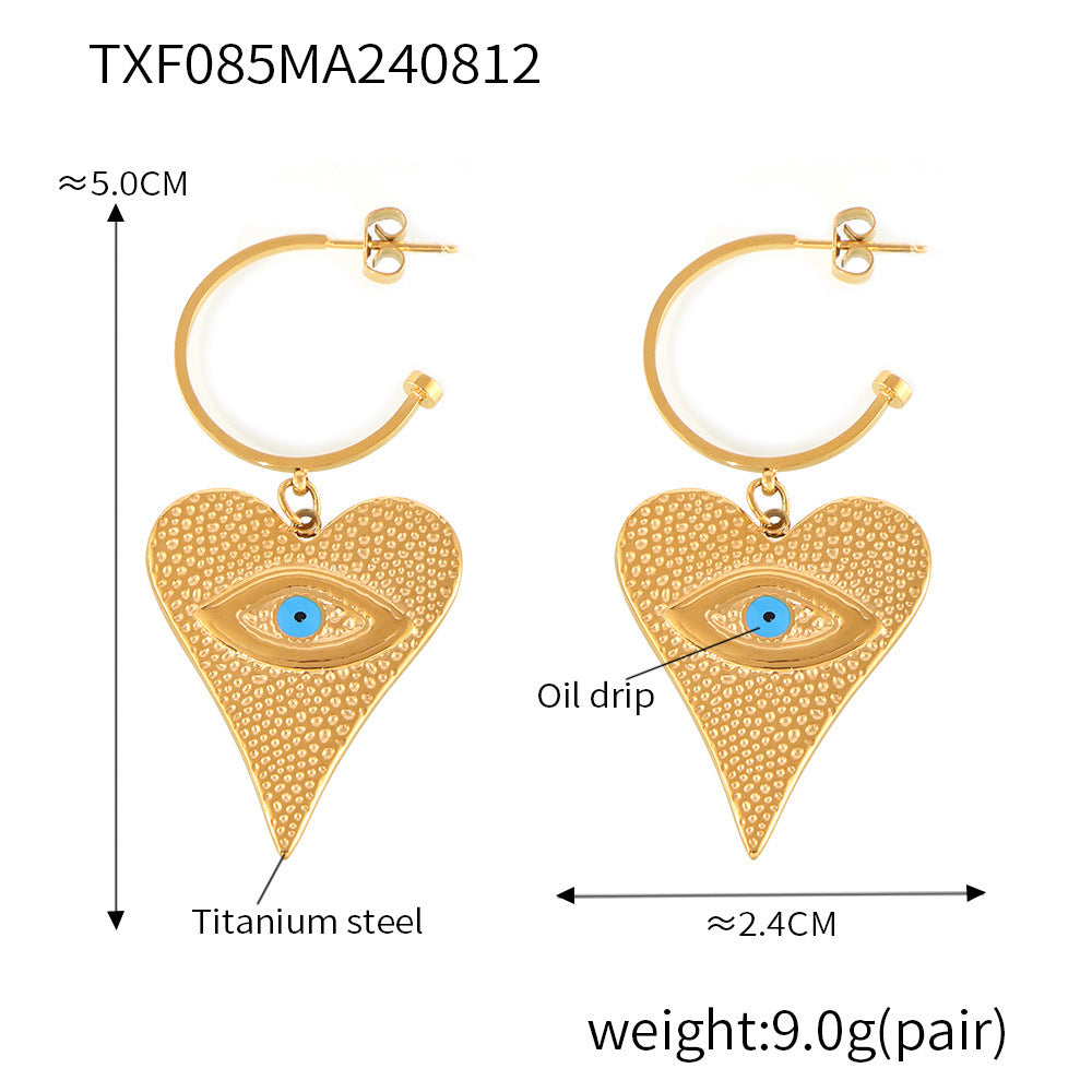 18K Gold-Plated Heart Eye-Motif Jewelry