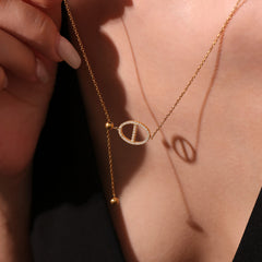 Cubic Zirconia Sliding Lariat or Separate Chain Necklace