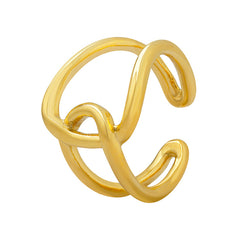 18K Gold-Plated Interlocking Open Ring