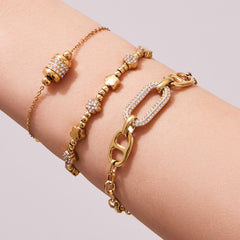 Bead & Cubic Zirconia Charm Bracelets