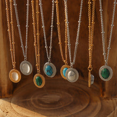 Oval Stone-Look Necklace or Earrings