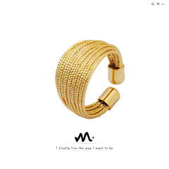 Multi-Line Open Band Ring