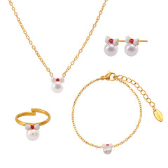 Bow and Shell Pearl-Look Jewelry Separates