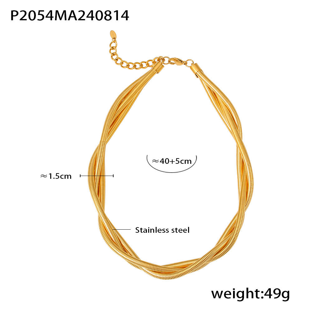 18K Gold-Plated Twisted Collar Necklace