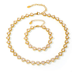Heart Cubic Zirconia Necklace or Bracelet