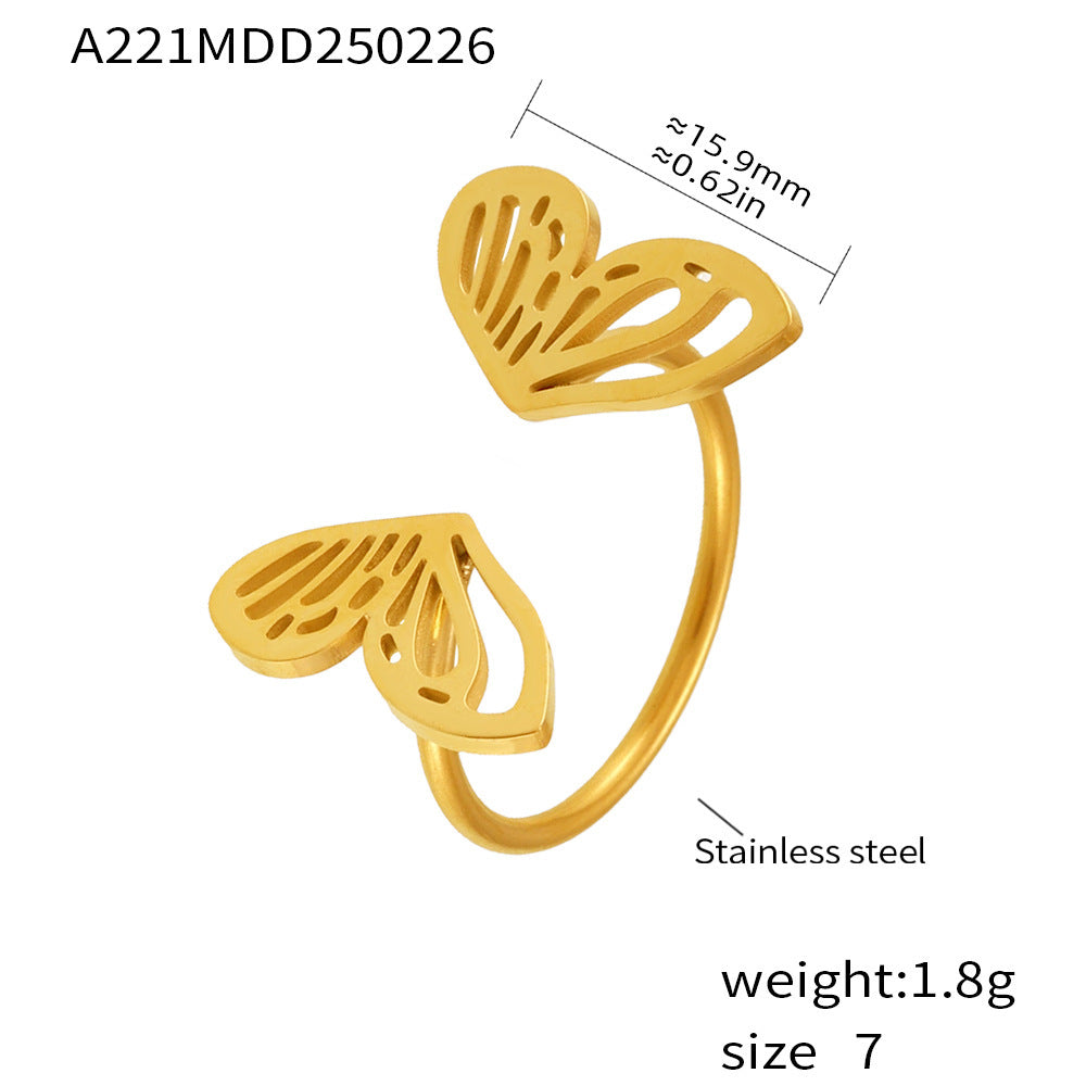 18K Gold-Plated Butterfly Open Ring