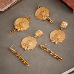Bow & Hat-Motif Statement Earrings