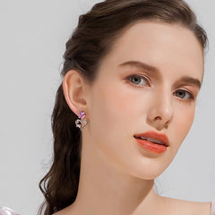 Camille Dainty Pavé Heart Stud Earrings