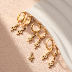 Cubic Zirconia Snake Charm Earrings