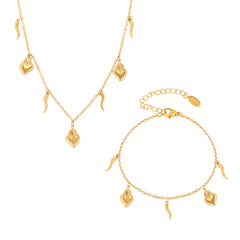 18K Gold-Plated Mixed Charm Necklace or Bracelet
