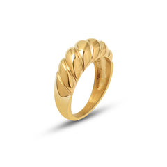 Gold-Tone and Silver-Tone Ribbed Dome Ring