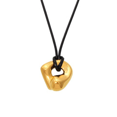 Gold-Tone Organic Pendant Cord Necklace
