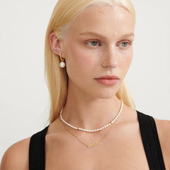 Nicolette Vintage-Inspired Pearl Hoop Earrings
