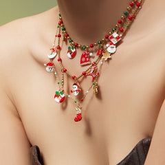 Enamel Christmas Charm Necklace