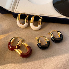 Nicolette Vintage-Inspired Enamel Huggie Earrings