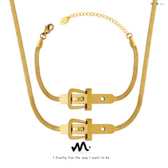Buckle Snake Chain Necklace & Bracelet